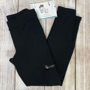 BLUE by Saks Fifth Avenue Black Zip Accent Leggings Size Small